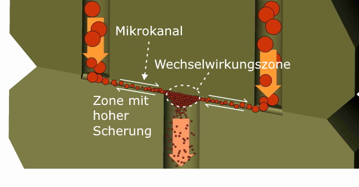 Homogenisierventile - Mikrokanalvorrichtung - Wechselwirkungskammer