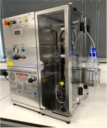 Laboratory Homogenizer for yeast cell disruption.
